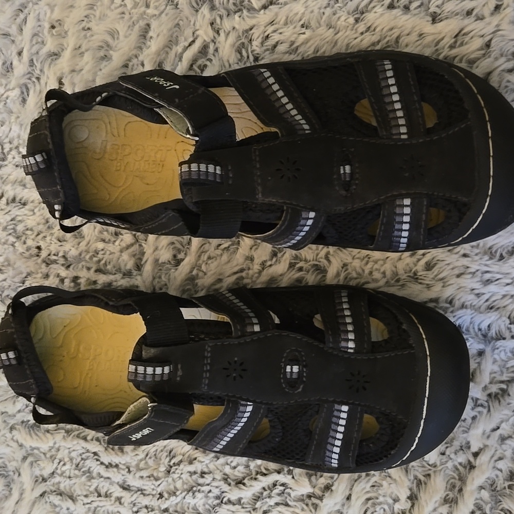 J Sport Black Mesh Sandals